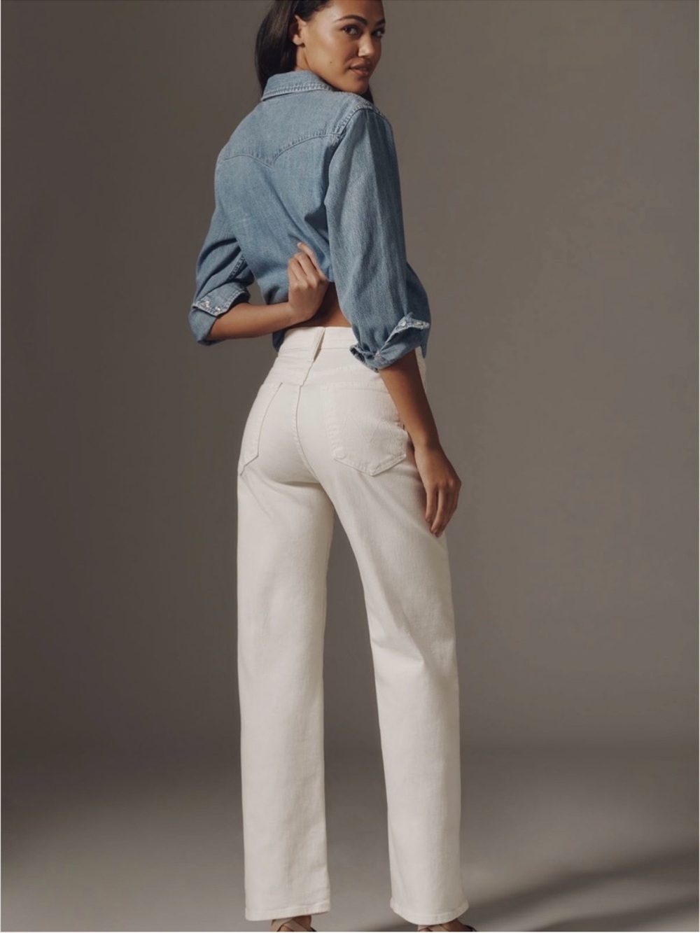 MOTHER The Rambler Zip Ankle Cream Puffs Size 28